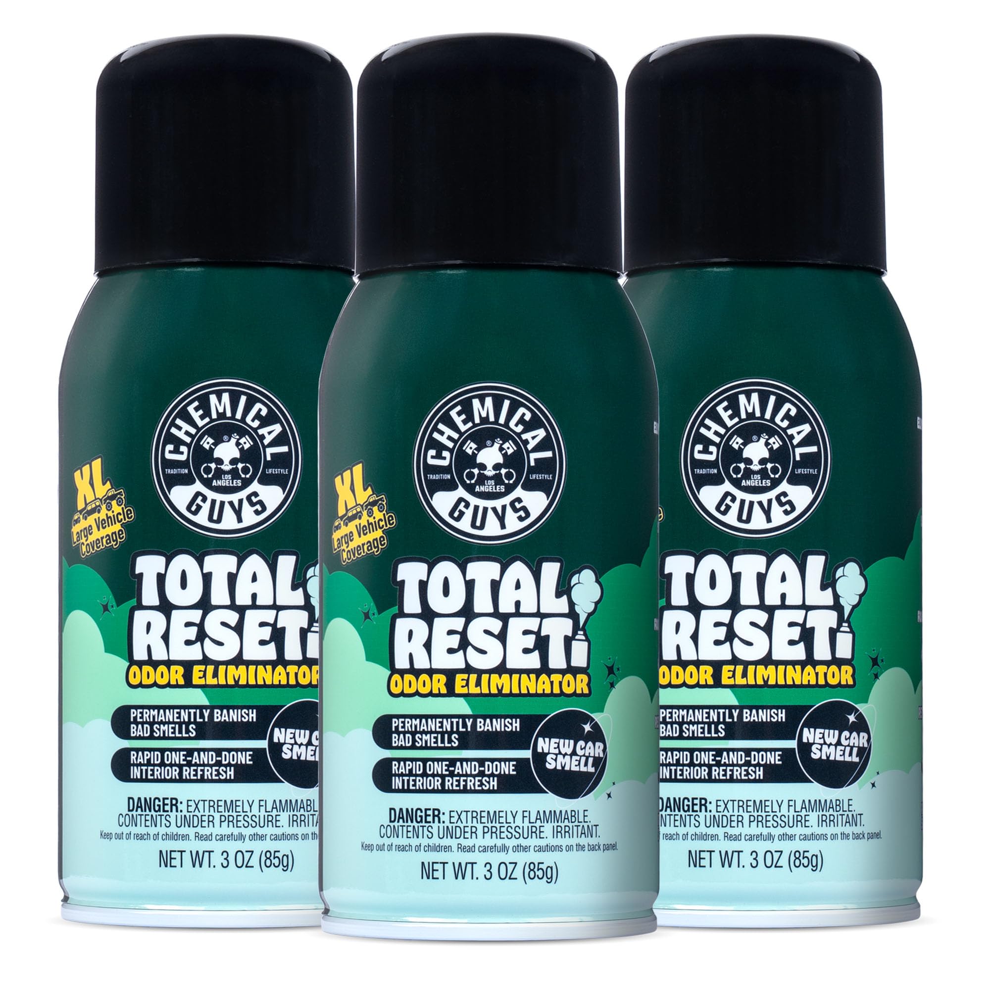Chemical Guys Odor Eliminating Fogger 3 pack fresh new car scent and interior cleaning.