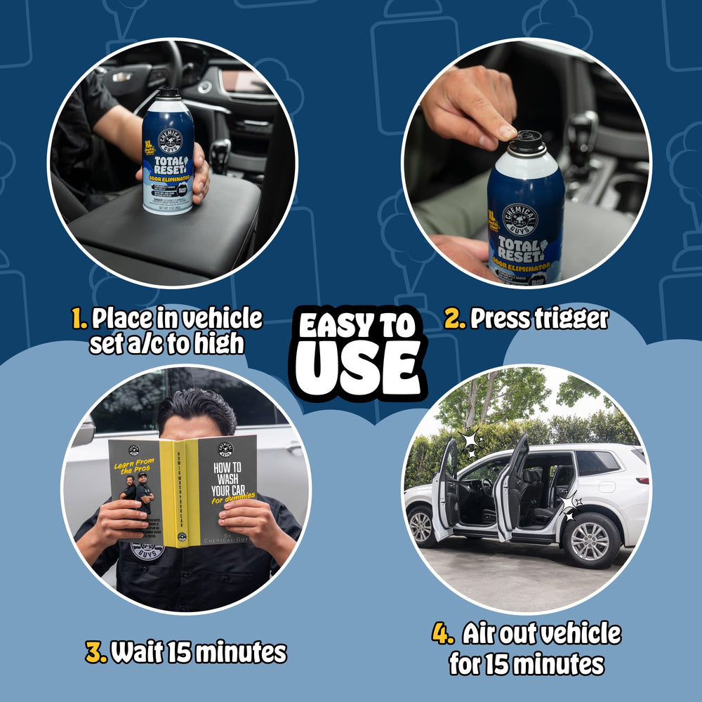 Chemical Guys Fogger reaches trunk and dash for complete interior deodorization.