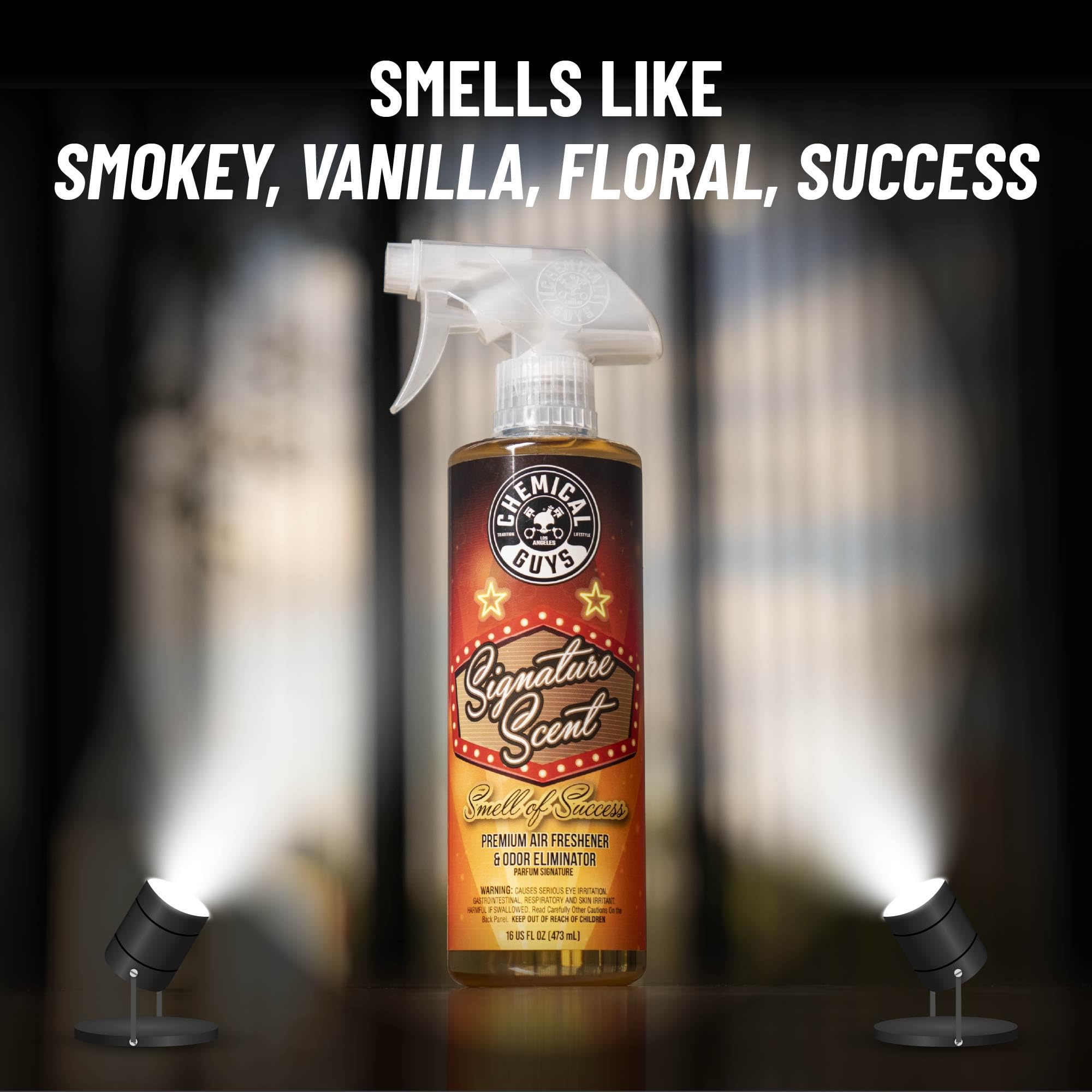 Chemical Guys Signature Scent odor eliminator enzymes tackle smells at the source.