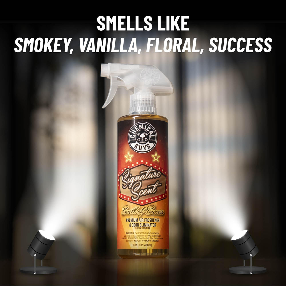 Chemical Guys Signature Scent odor eliminator enzymes tackle smells at the source.