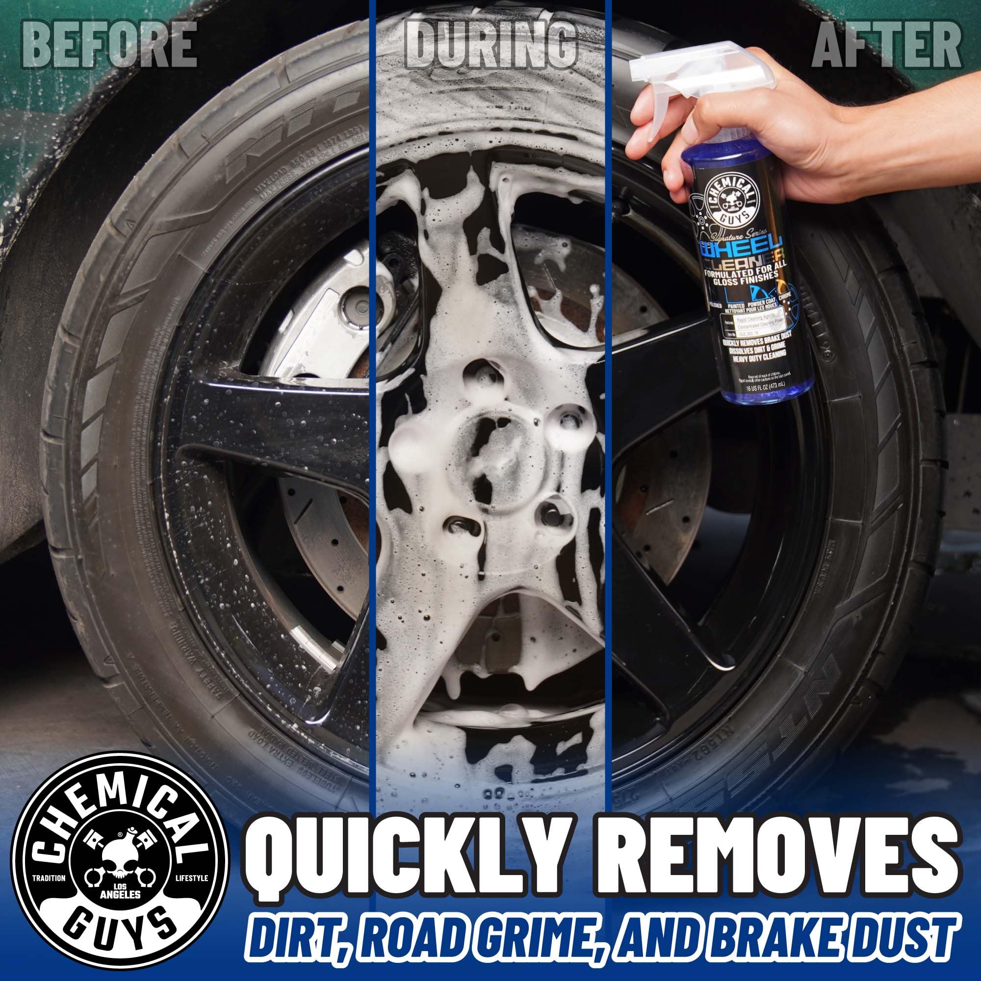 Chemical Guys Signature Series cleans alloy wheels safely with citrus cleansing for a bright finish