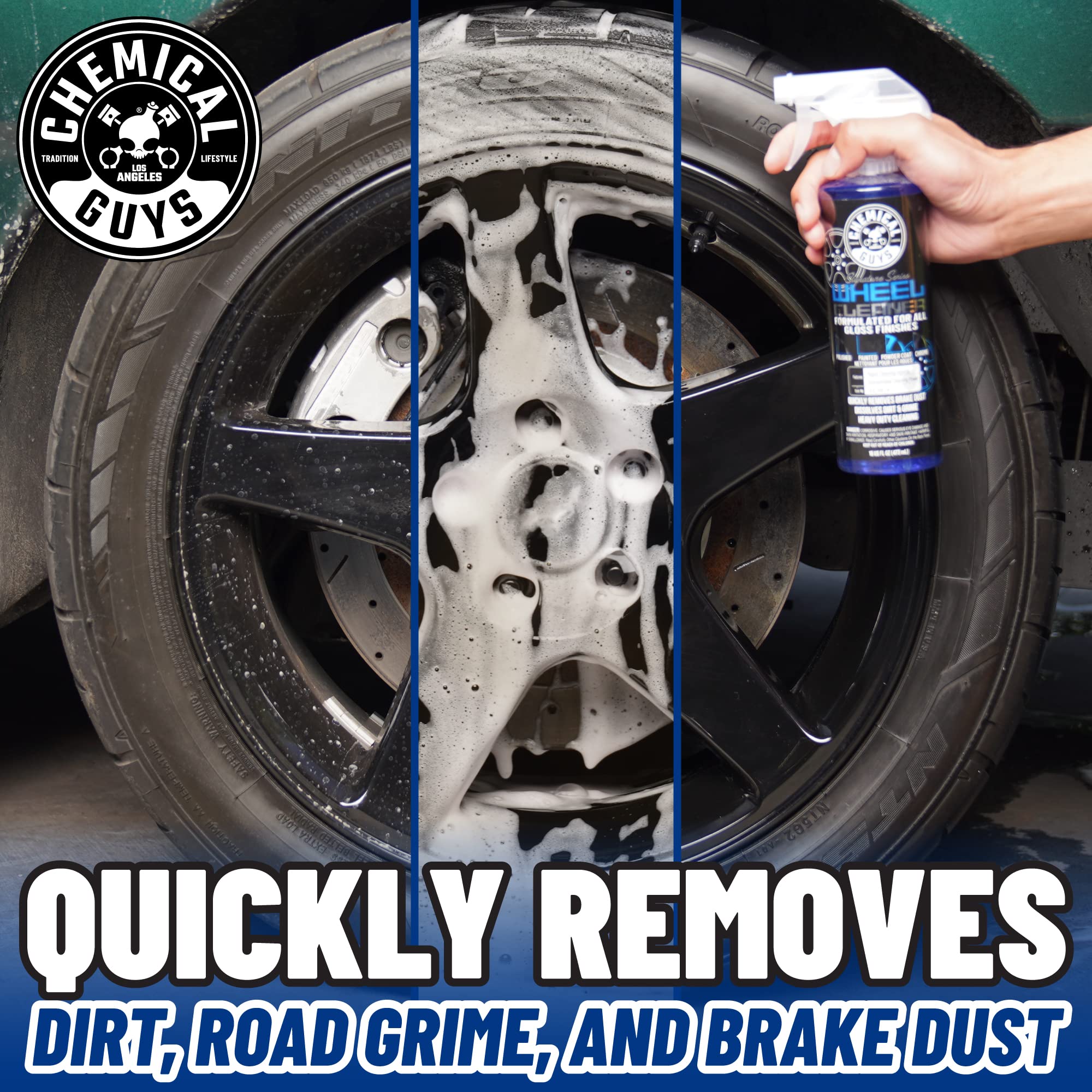 Chemical Guys Signature Series Wheel Cleaner spray-on action cleaning wheel grime
