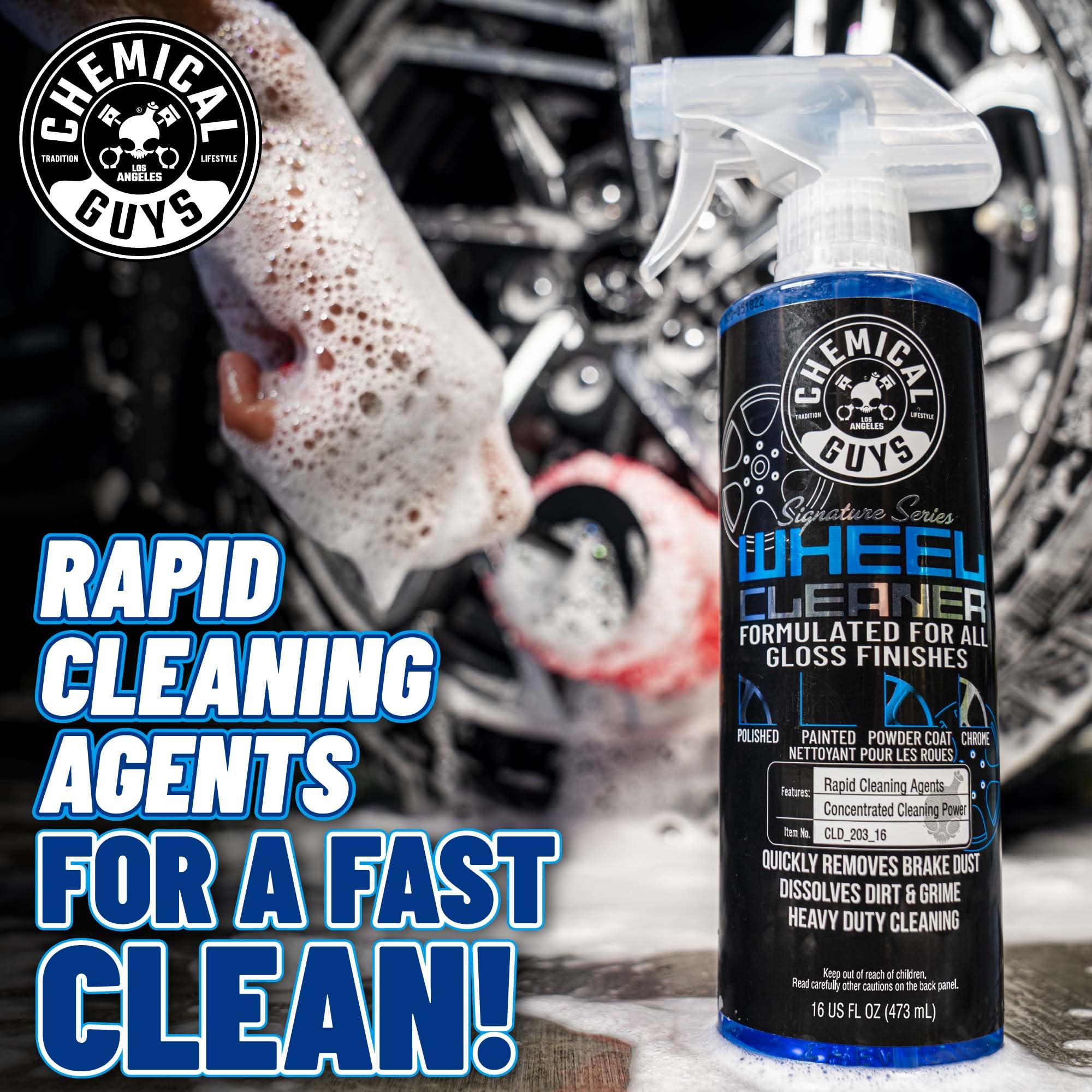 After use, Chemical Guys Signature Series reveals brighter wheel finish with citrus residue
