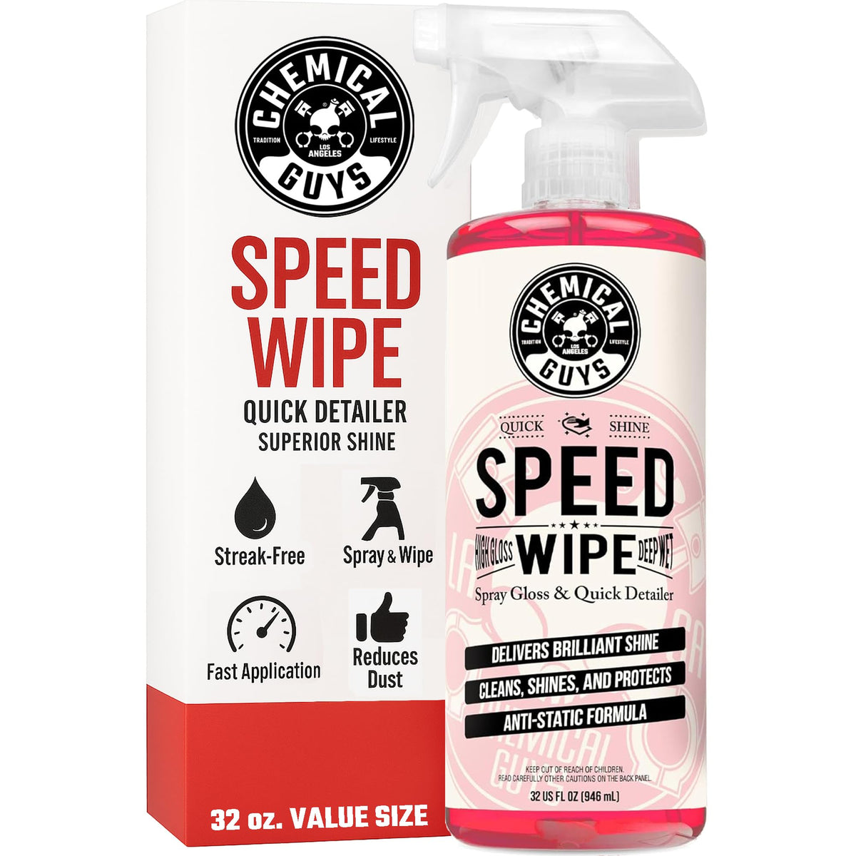 Chemical Guys Speed Wipe bottle front for quick exterior detailing