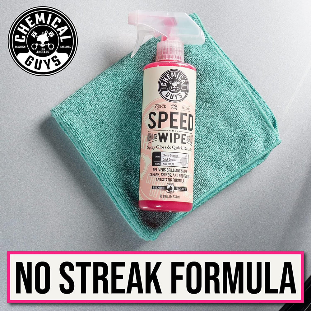 Chemical Guys Speed Wipe used with microfiber towel for best results