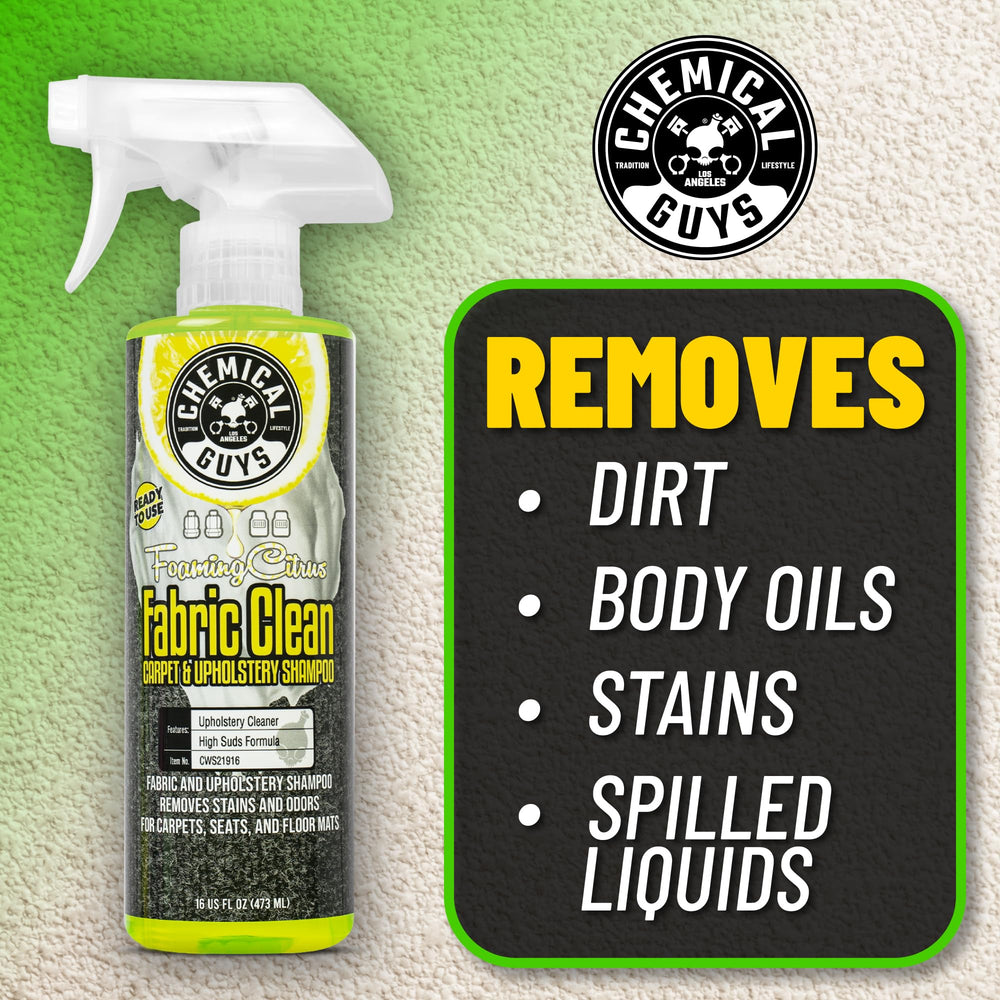 Foam action from Chemical Guys cleans dirt away from carpet fibers for strong results.