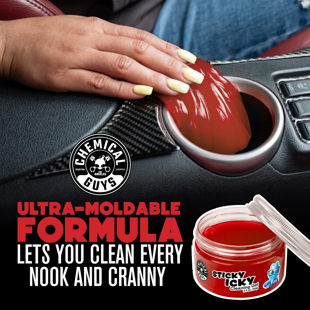 Chemical Guys Sticky Icky Gel cleans cup holders without residue.