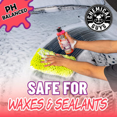 Chemical Guys Sticky Snowball foam-gun setup creates lasting foam for easy grime encapsulation.