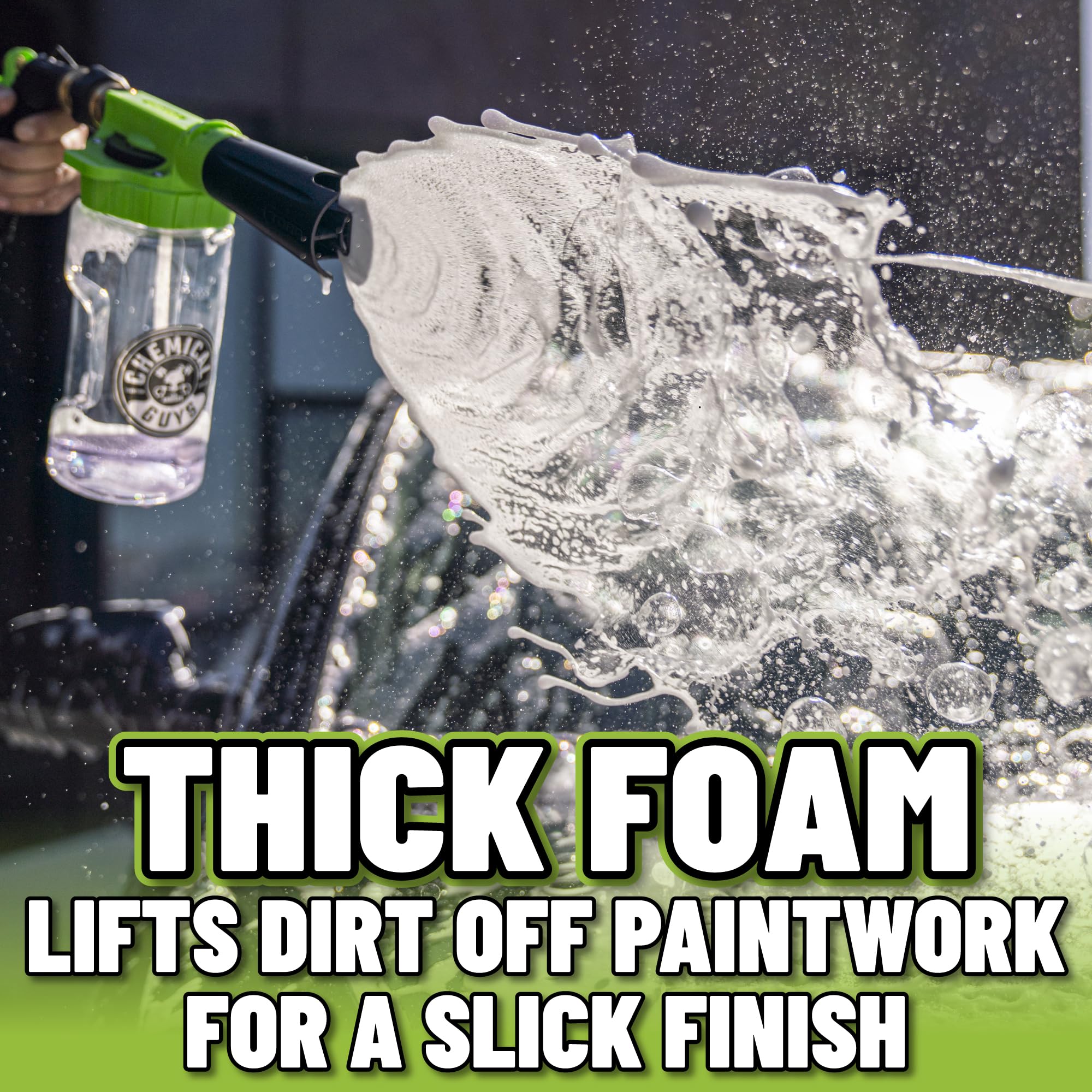 Chemical Guys foam sprayer producing rich suds for pre-soak