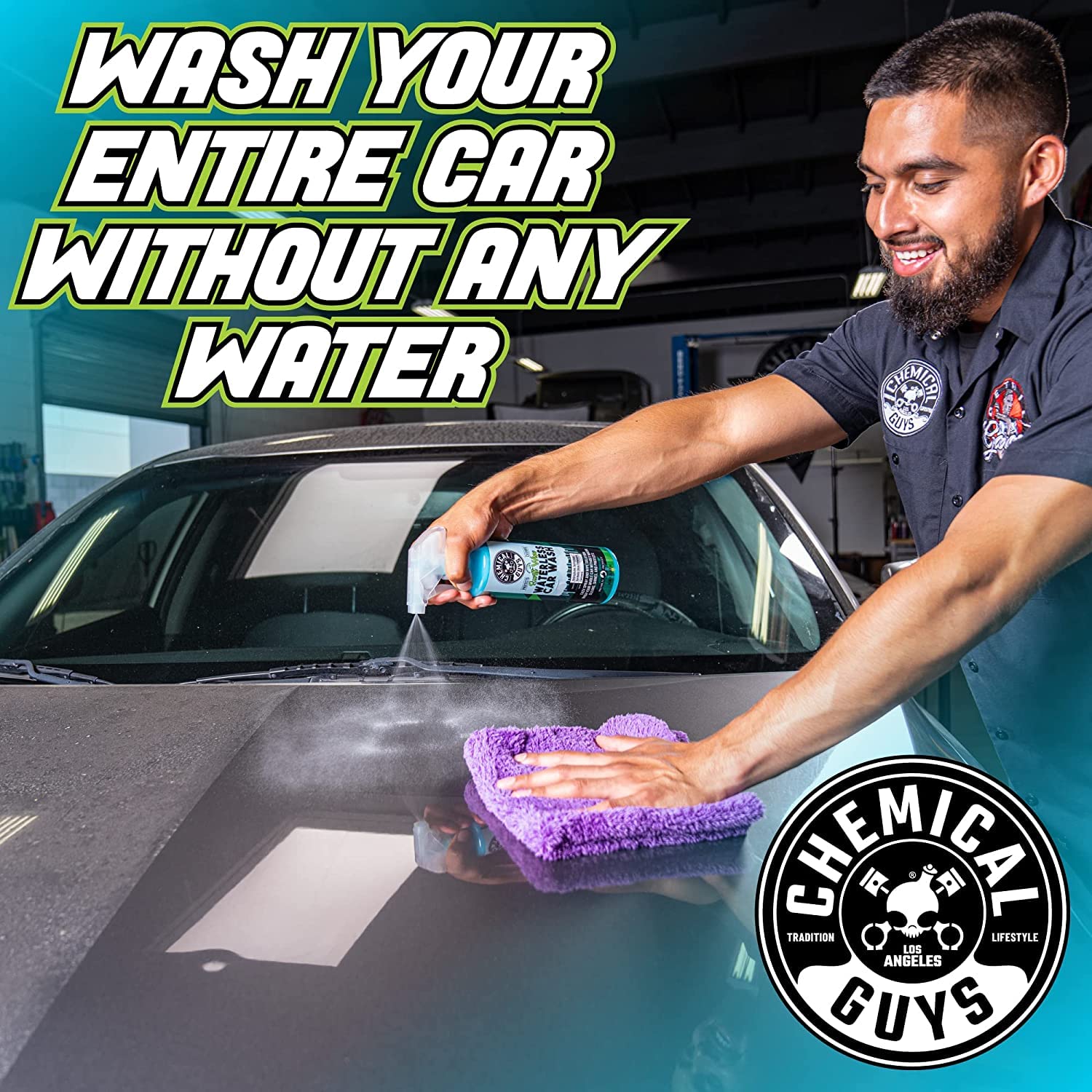 Chemical Guys Swift Wipe leaves protective shine without harsh rinsing.