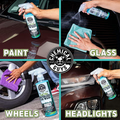 Chemical Guys Swift Wipe microfiber cloth performing a gentle wipe to prevent scratches.