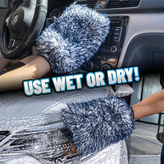 Chemical Guys The Dually plush blue fibers lift dirt for easy removal.