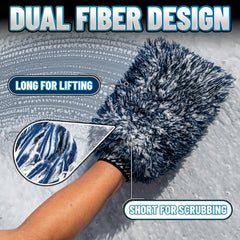 Chemical Guys The Dually white short fibers scrub stubborn grime on surfaces.
