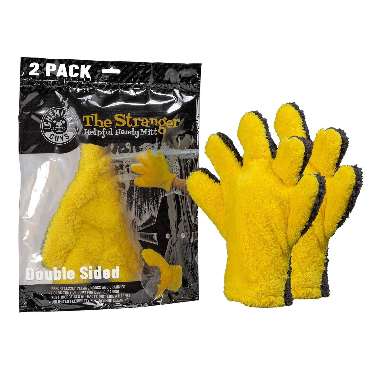 Chemical Guys The Stranger double-sided mitt front view for scratch-free washing on paint