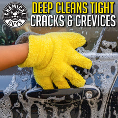 Chemical Guys The Stranger mitt used for washing chrome details