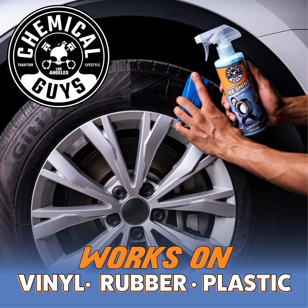 Chemical Guys Tire Kicker sprayable tire shine delivers showroom gloss on trims and weatherstripping