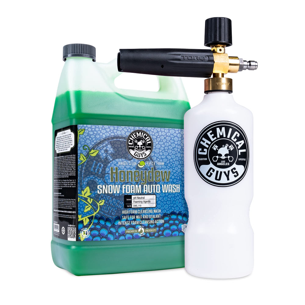 Chemical Guys TORQ Max Foam 8 cannon in use with thick foam for scratch-free washing