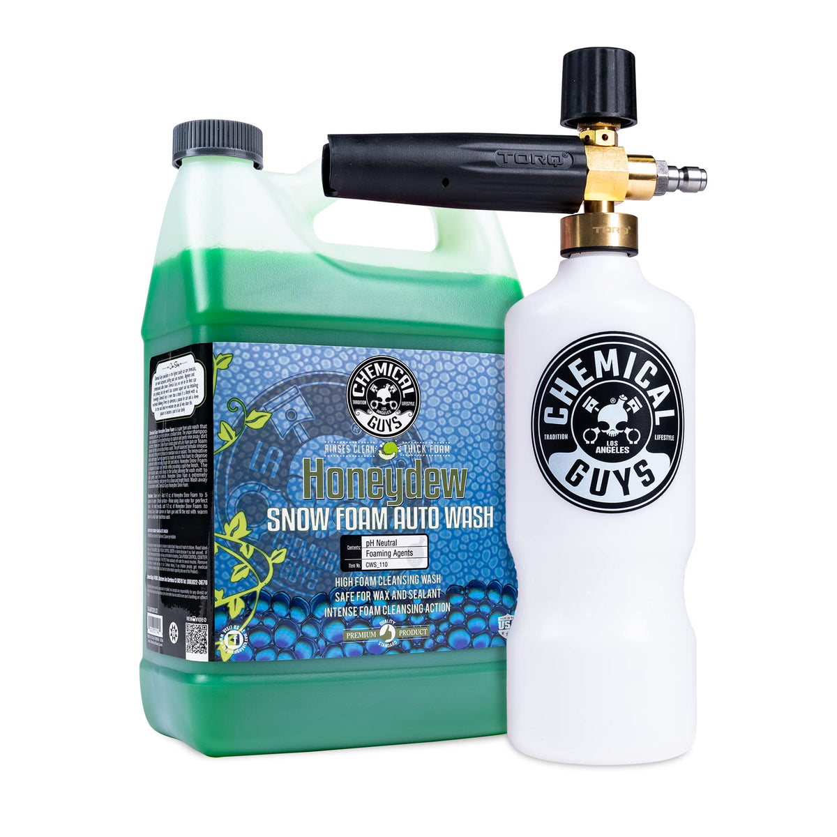 Chemical Guys TORQ Max Foam 8 cannon in use with thick foam for scratch-free washing