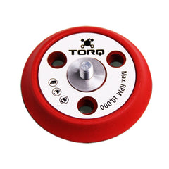 Chemical Guys Torq R5 backing plate red 3-inch with even contact on the polish