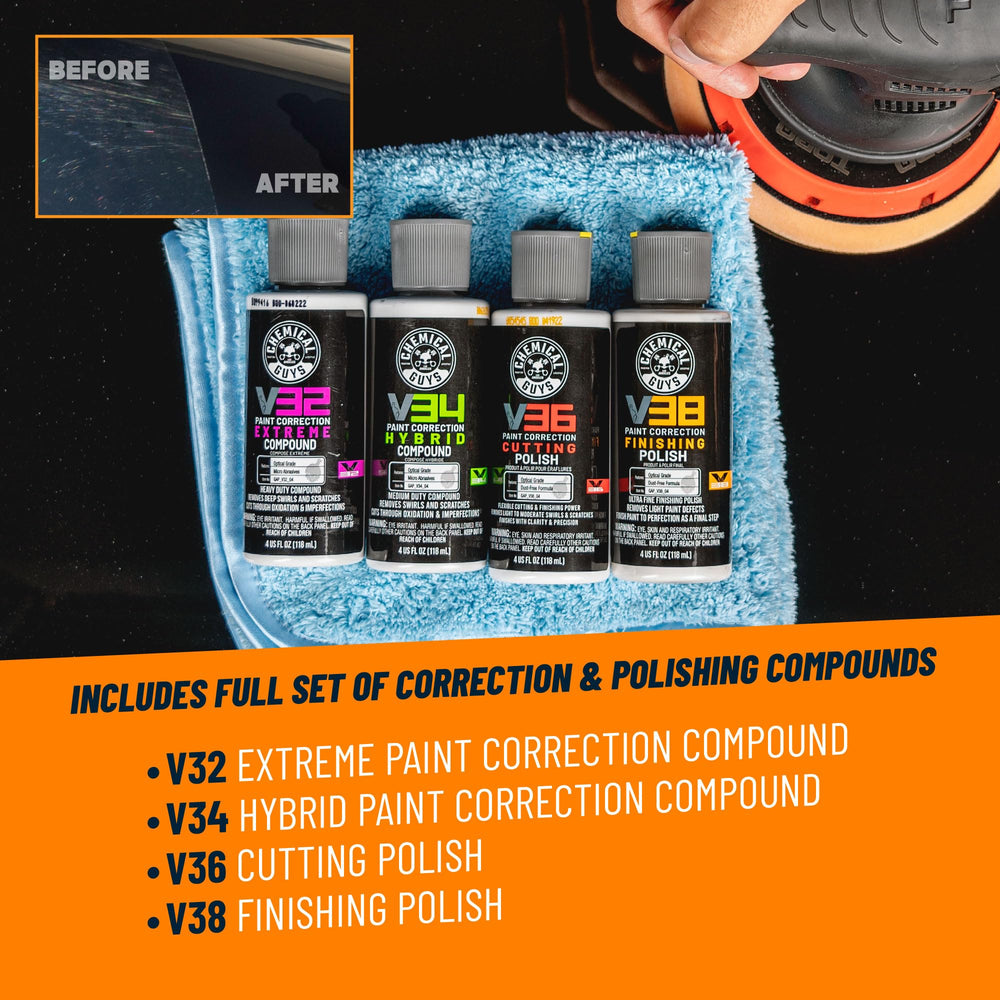 Chemical Guys TORQX packaging case open showing contents for starters.