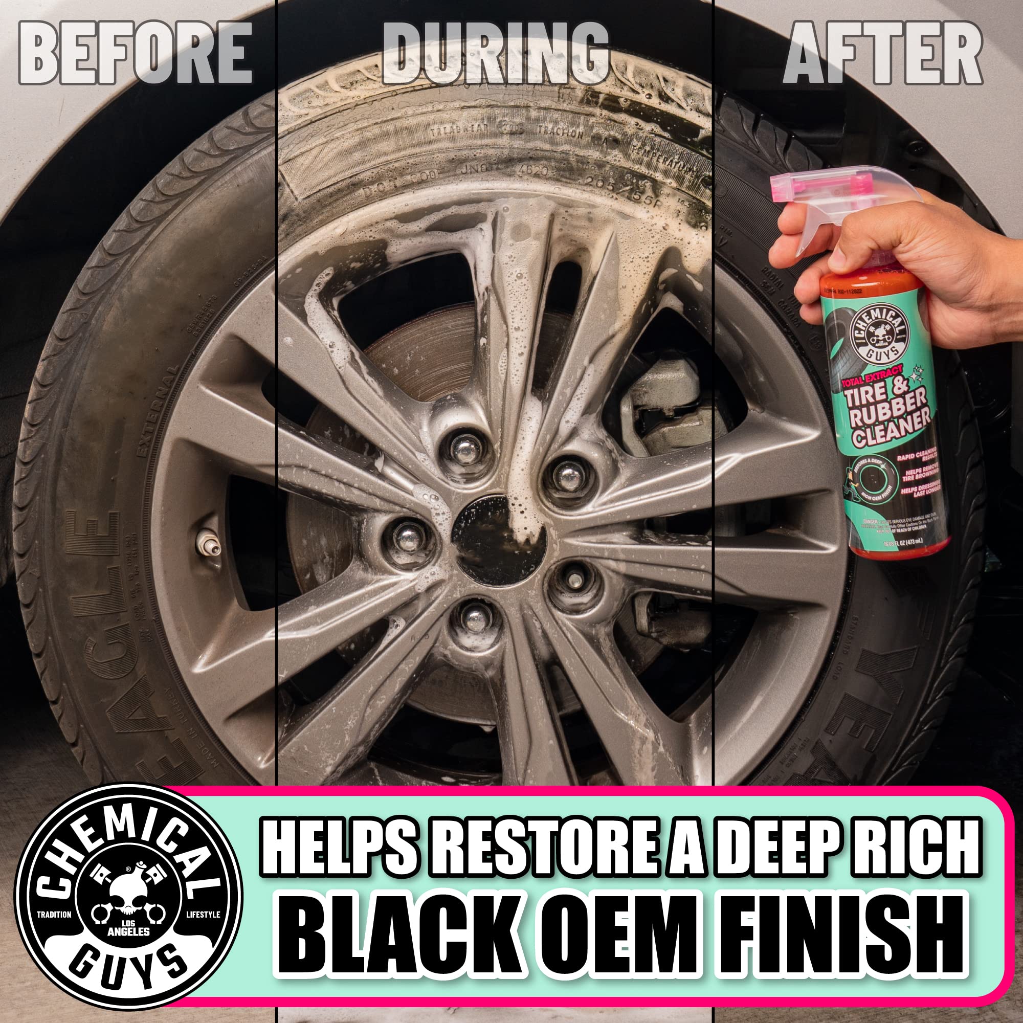 Rubber trim and plastic edges receive thorough cleaning for uniform prep.