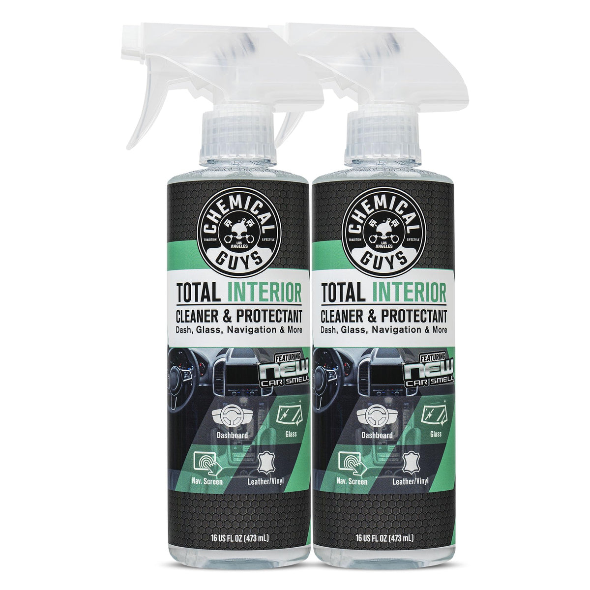 Chemical Guys Total Interior Cleaner bottle pour for easy on-the-go cleaning.