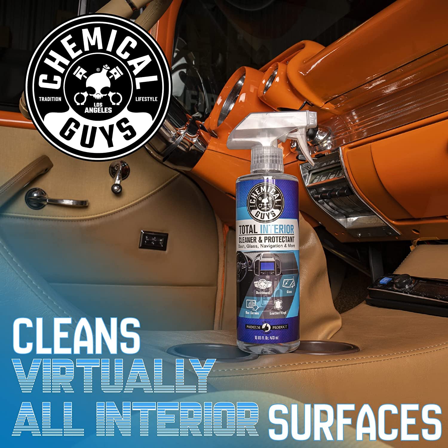 Chemical Guys Total Interior Cleaner center-console-clean protecting from grime