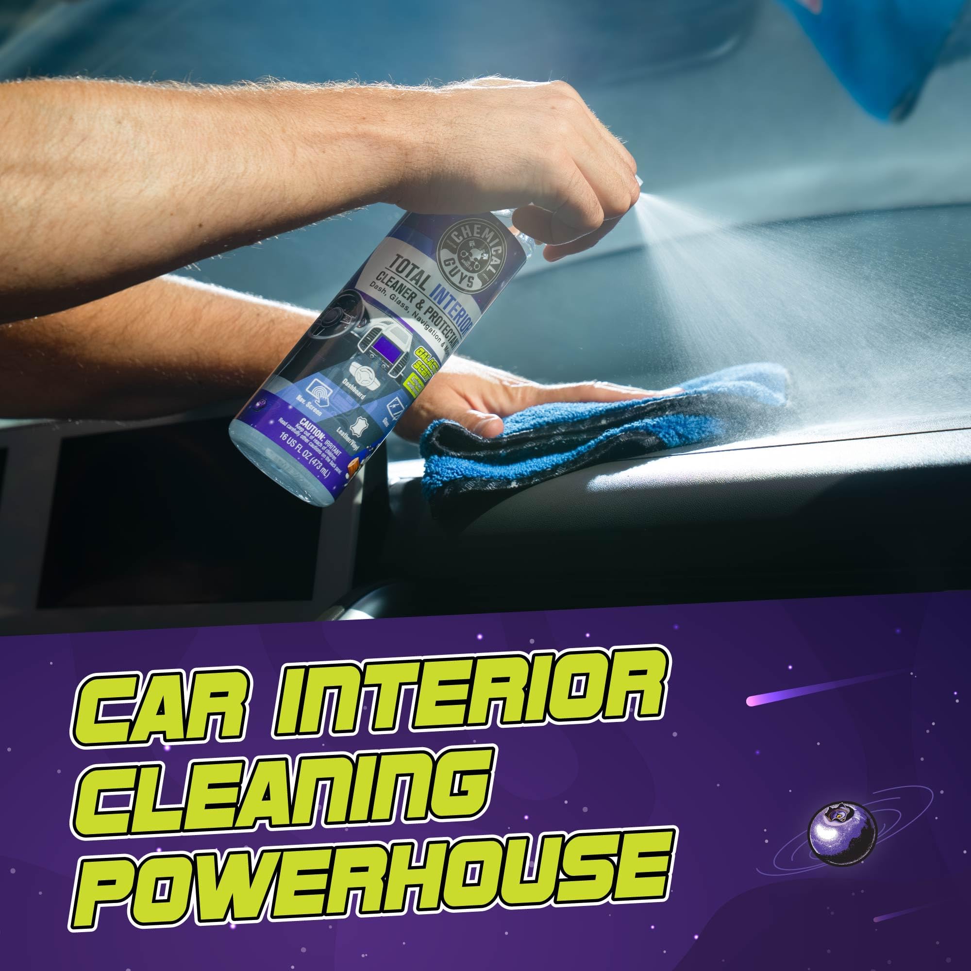 Chemical Guys Total Interior Cleaner spray nozzle for quick, even application.
