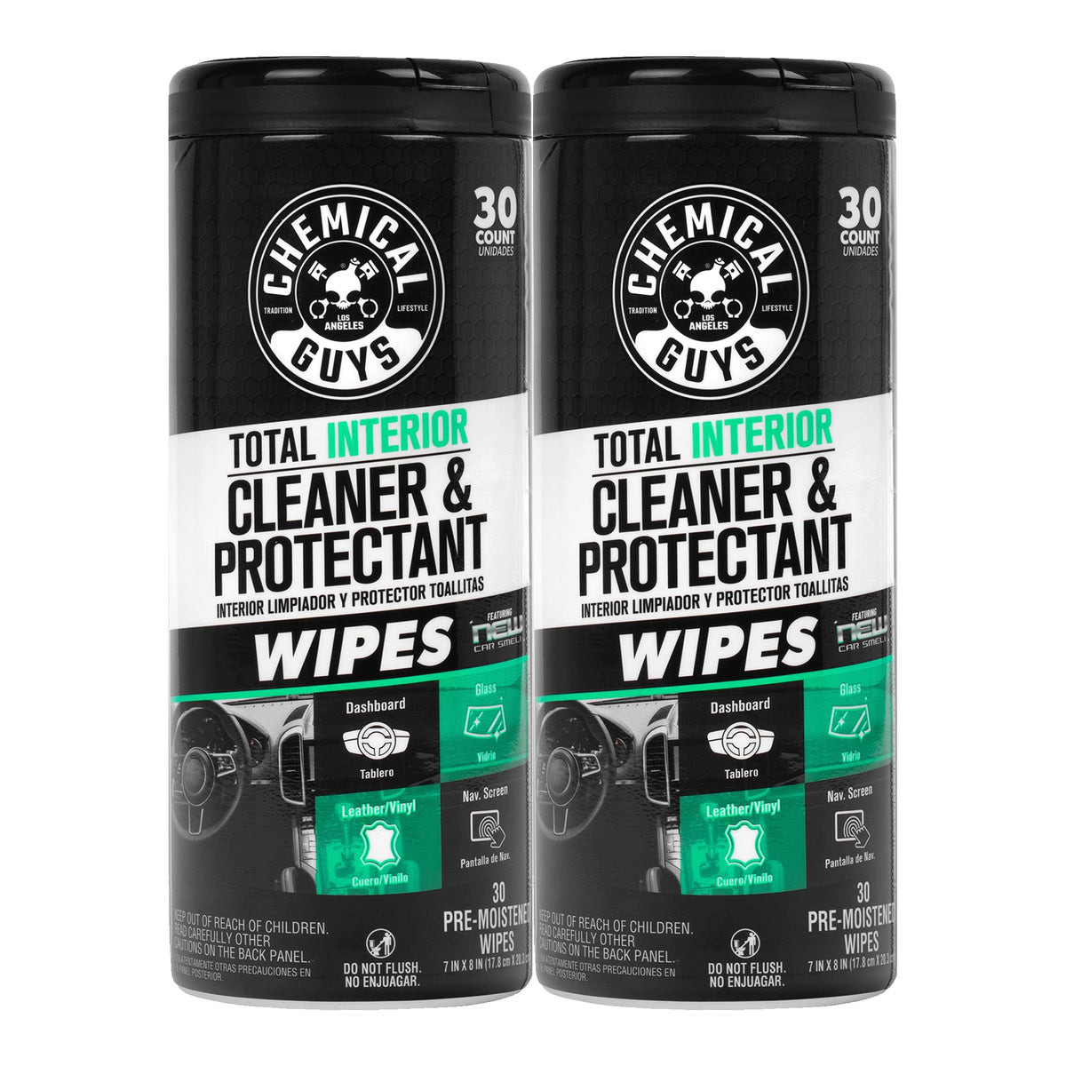 Chemical Guys Total Interior Wipes clean dashboards for a refreshed look on the go