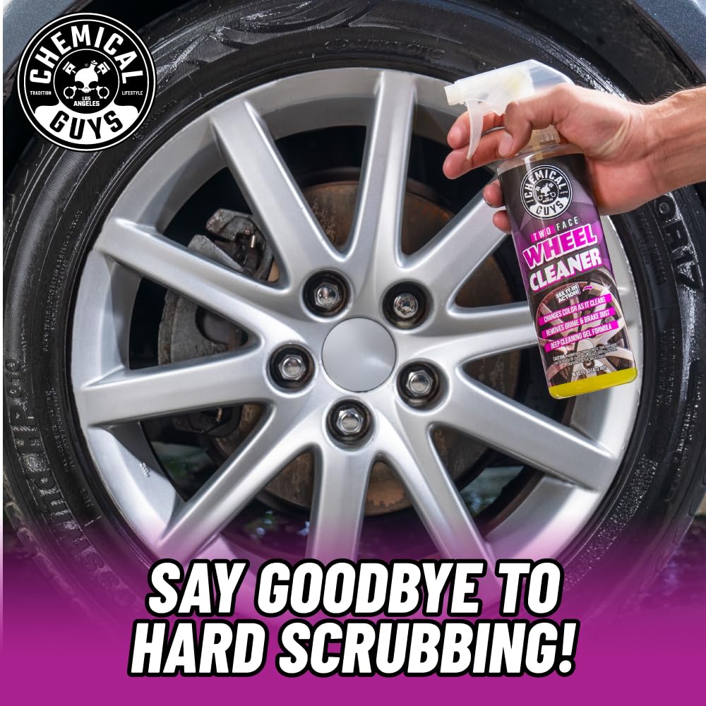 Two Face Wheel Cleaner tackles brake dust with quick spray rinse.