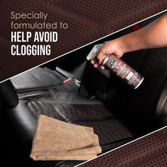 Perforated leather seat detail showing VentRight cleaning reach.
