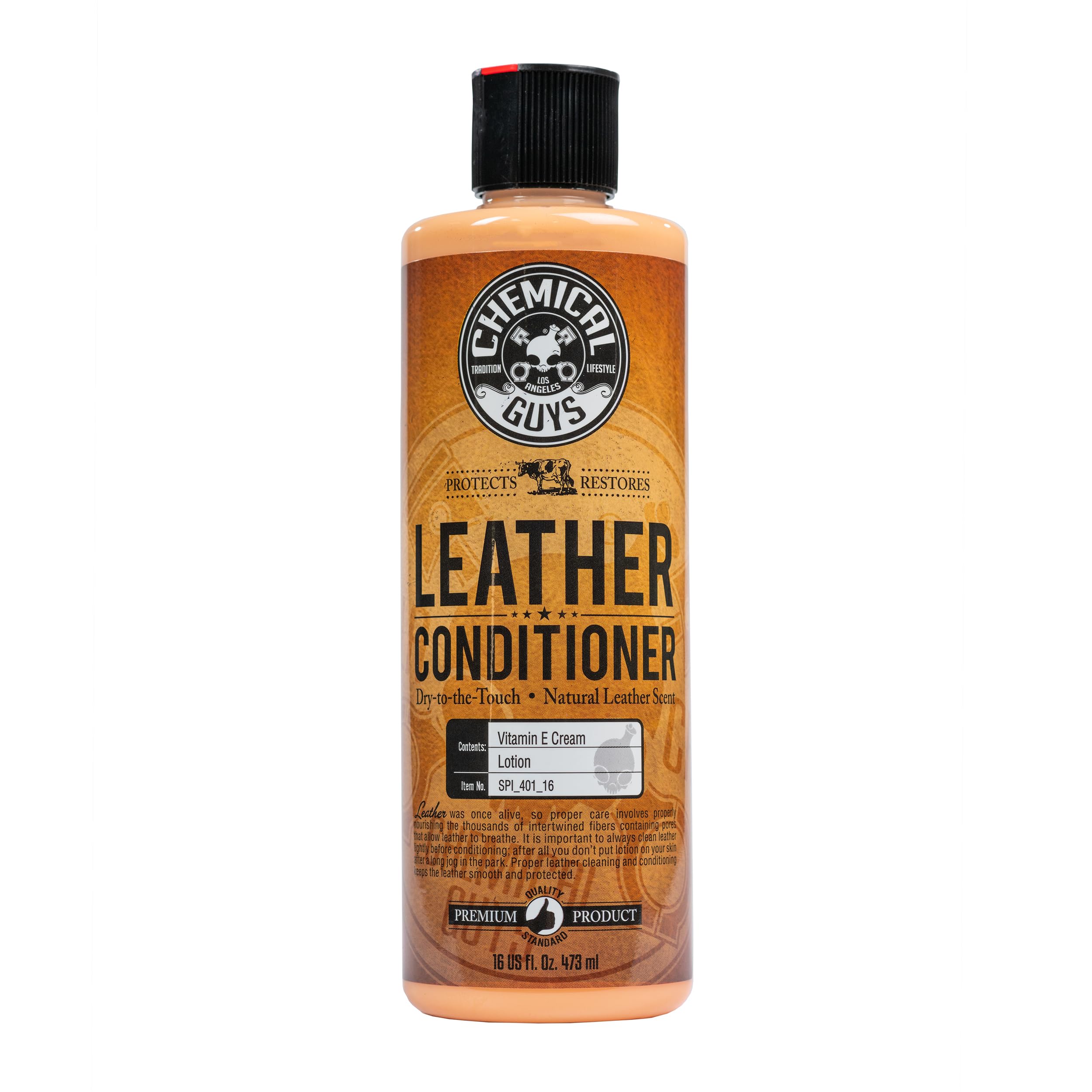 Chemical Guys Vintage Series Leather Conditioner bottle for deep conditioning on all leather types