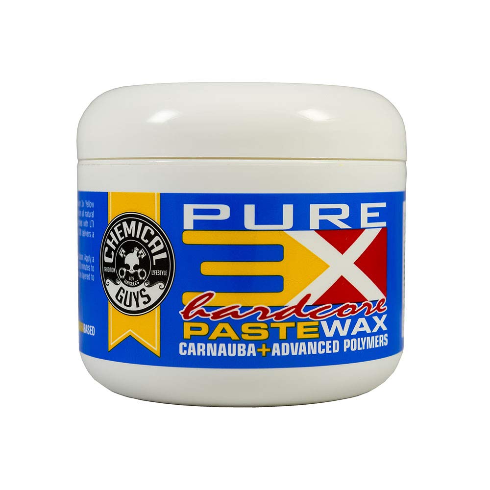 Chemical Guys WAC301 hardcore paste wax jar close-up demonstrates premium carnauba quality and depth