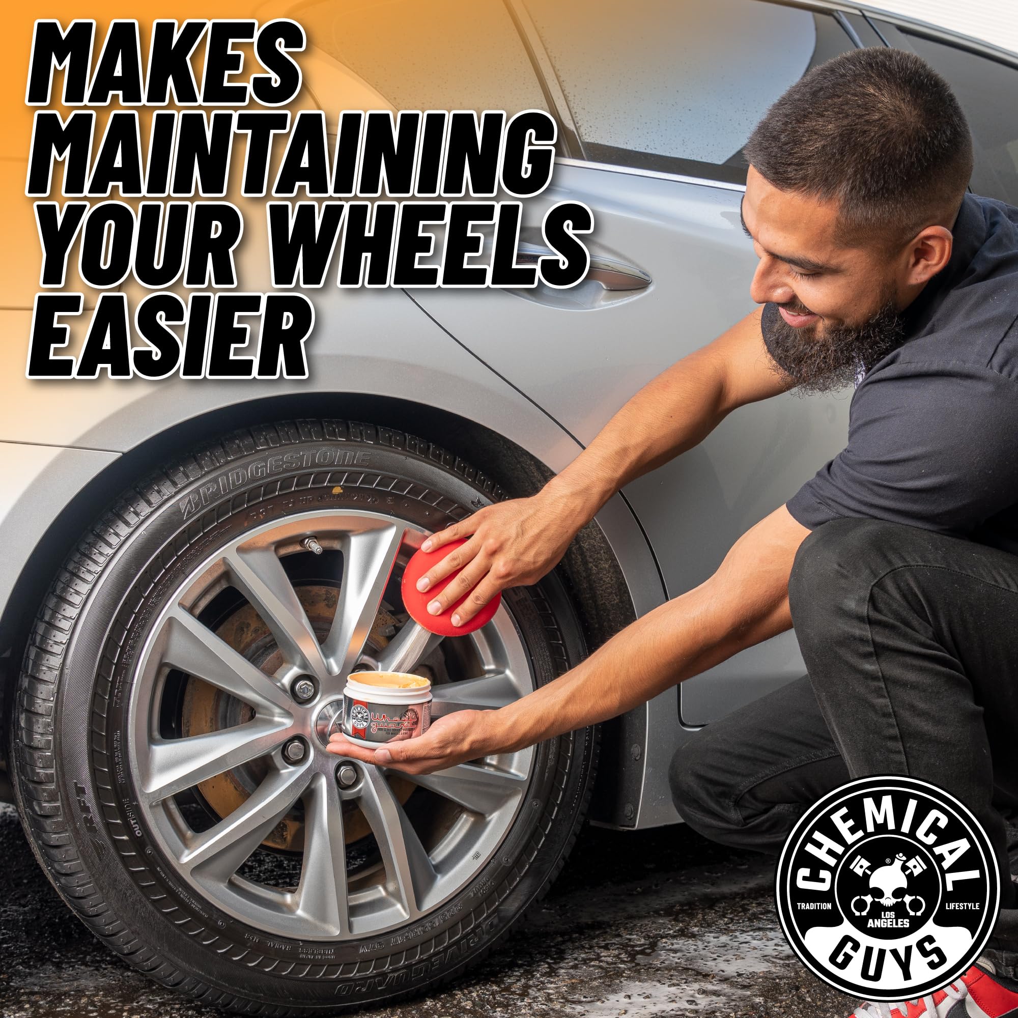 Chemical Guys Wheel Guard showcases water beading for easier cleaning.