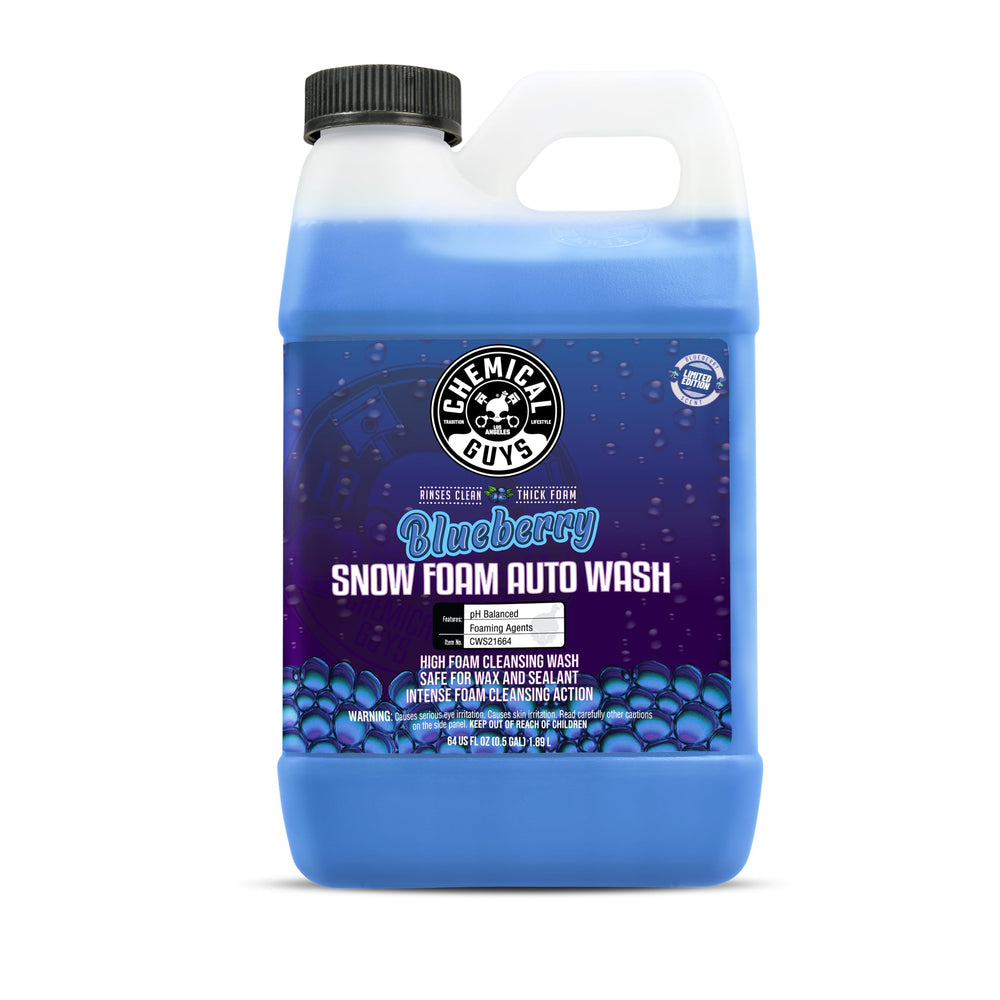 Chemical Guys Blueberry Snow Foam Soap bottle ready for premium car wash lather.