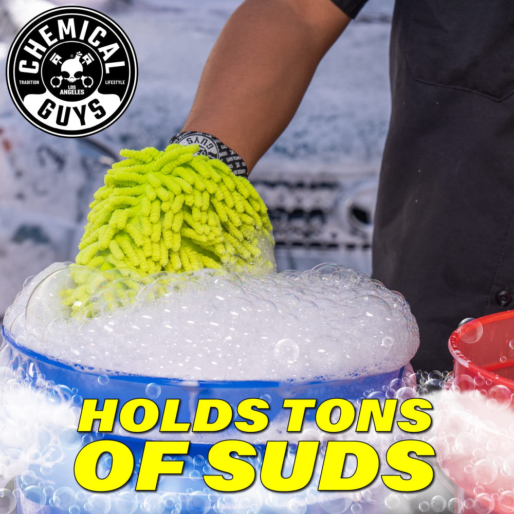 Chemical Guys Chenille Premium Wash Mitt 2-pack packaging detail