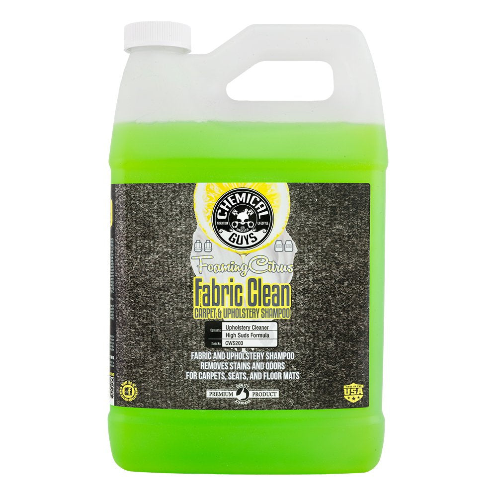 Chemical Guys CWS203 Foaming Citrus Fabric Cleaner bottle for deep-cleaning fabric