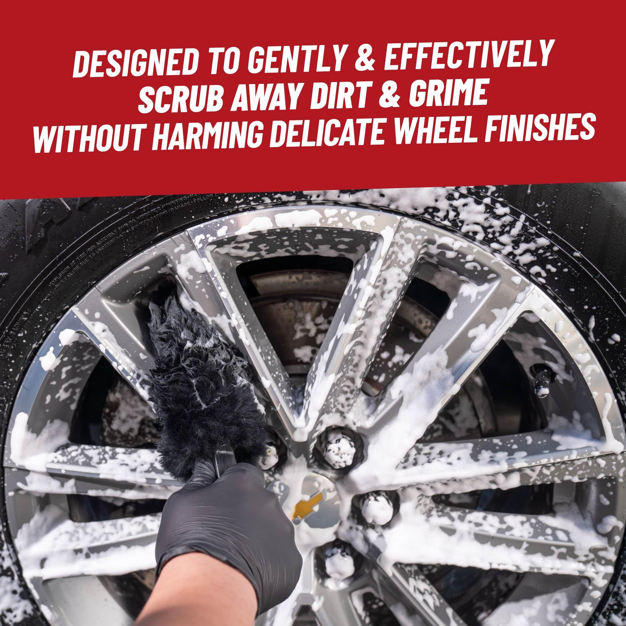 Three exterior detail brushes reach badges and trim for precise cleaning.