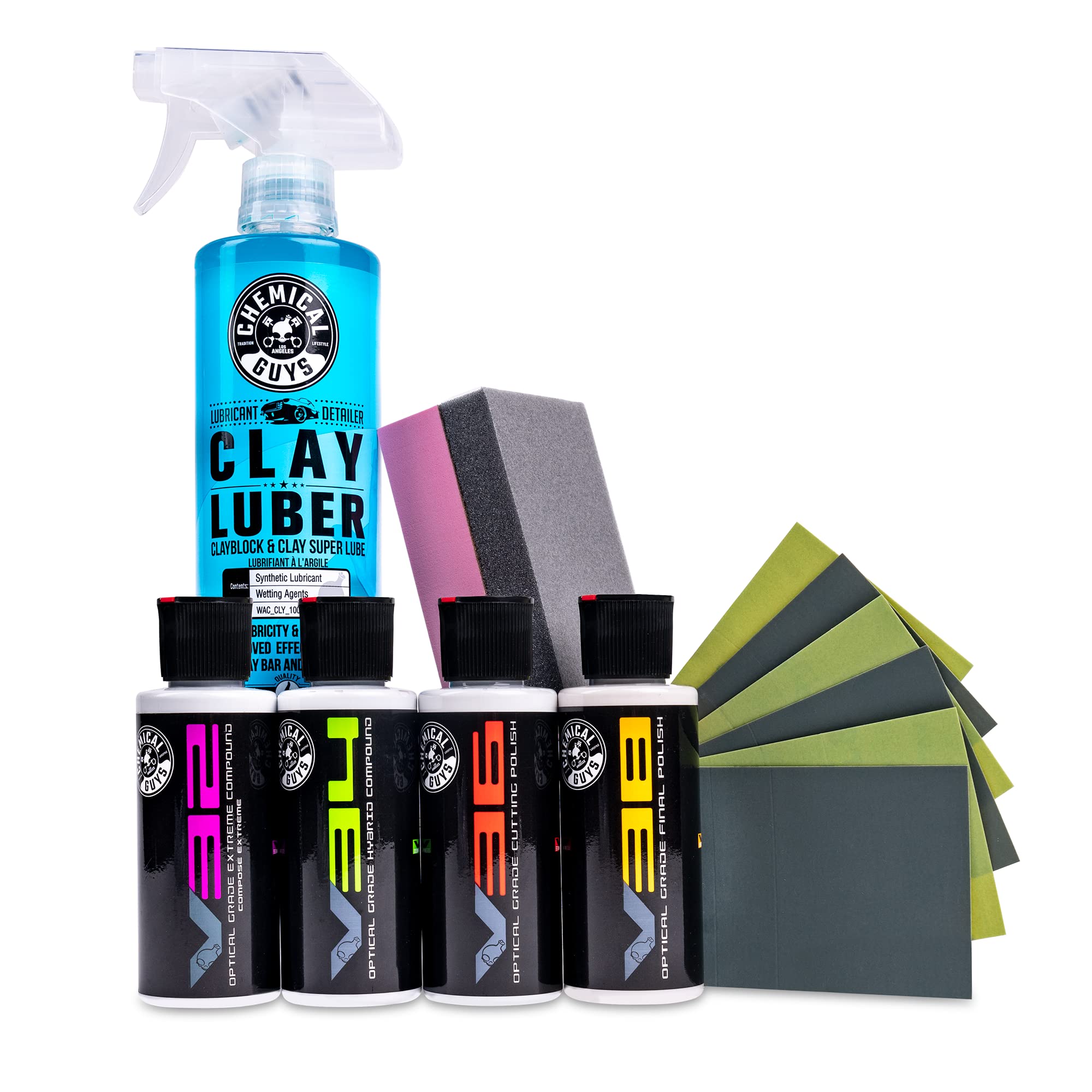 Chemical Guys Flex_443_9 wet sanding kit setup enables even, controlled finish.
