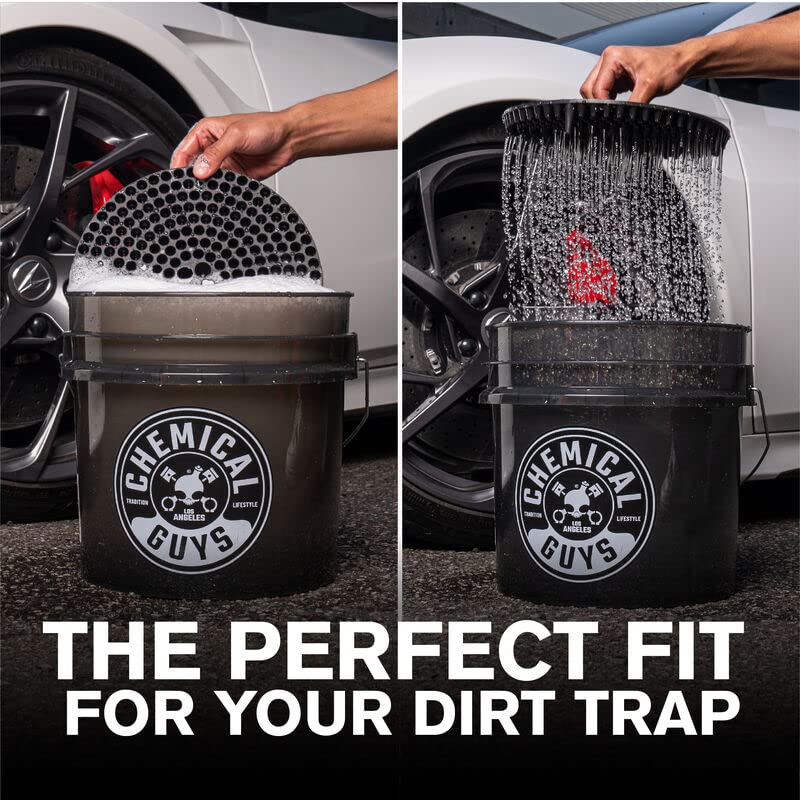 Chemical Guys heavy duty detailing bucket used during wheel cleaning and wash