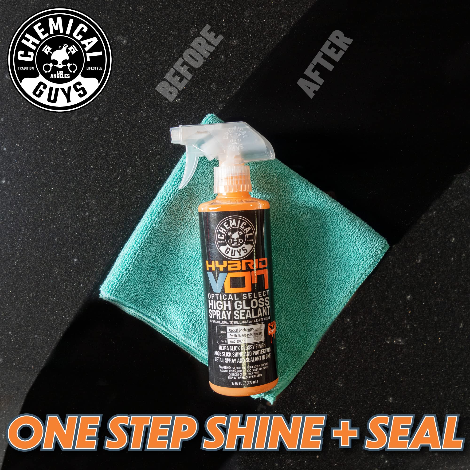 Chemical Guys Hybrid V7 glass detailing for clarity and protection.