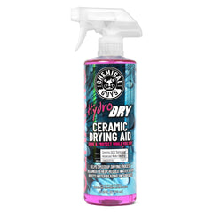 Chemical Guys HydroDry spray action beads water for faster drying.