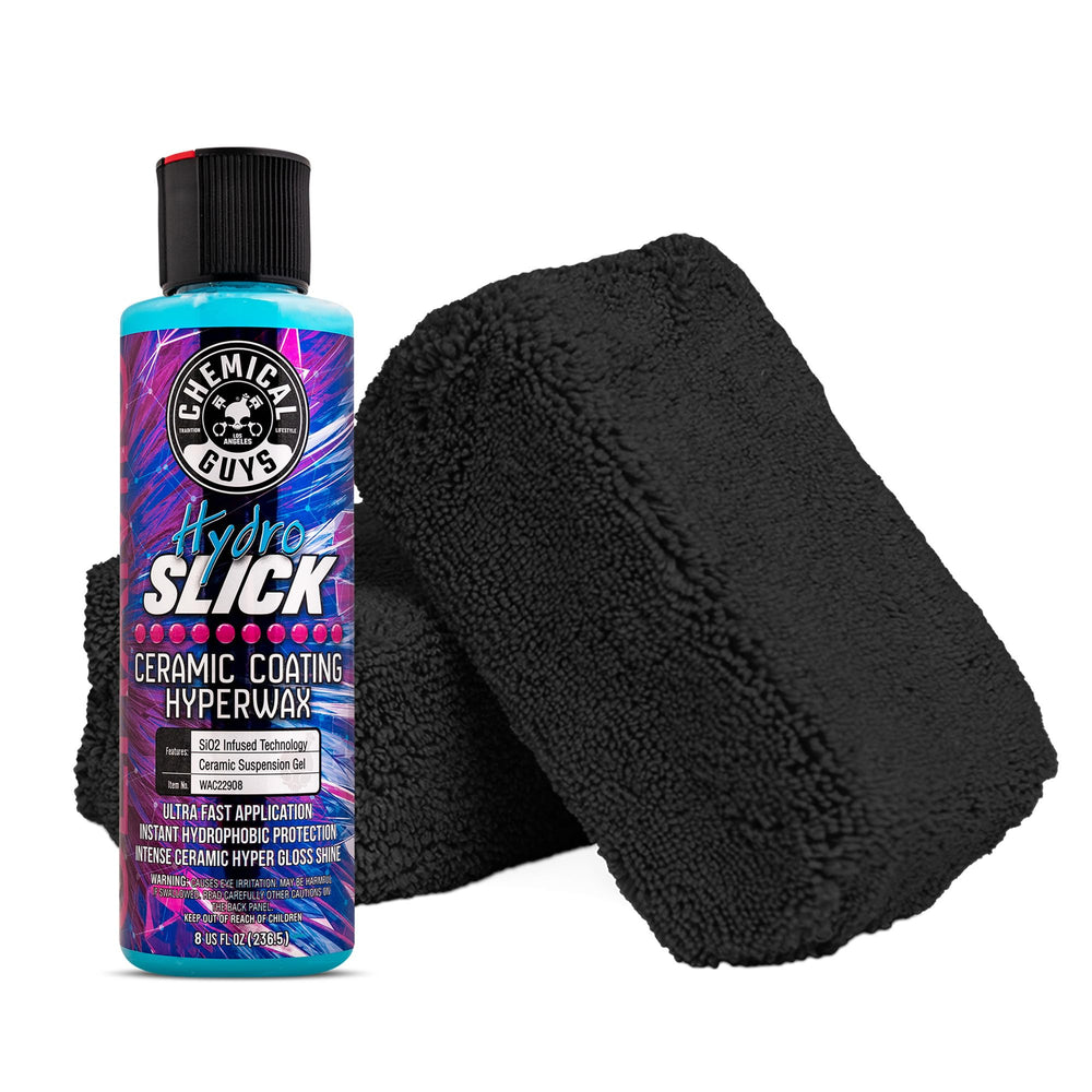 Chemical Guys HydroSlick 8oz bottle showcases a glossy finish and durable protection