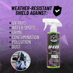 Chemical Guys HydroSpeed on glass delivering streak-free clarity and easy maintenance.