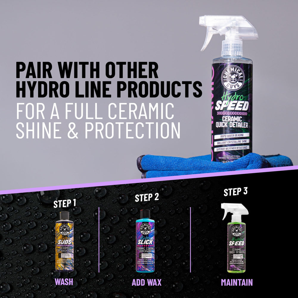 Chemical Guys HydroSpeed on glass for clearer visibility and streak-free results