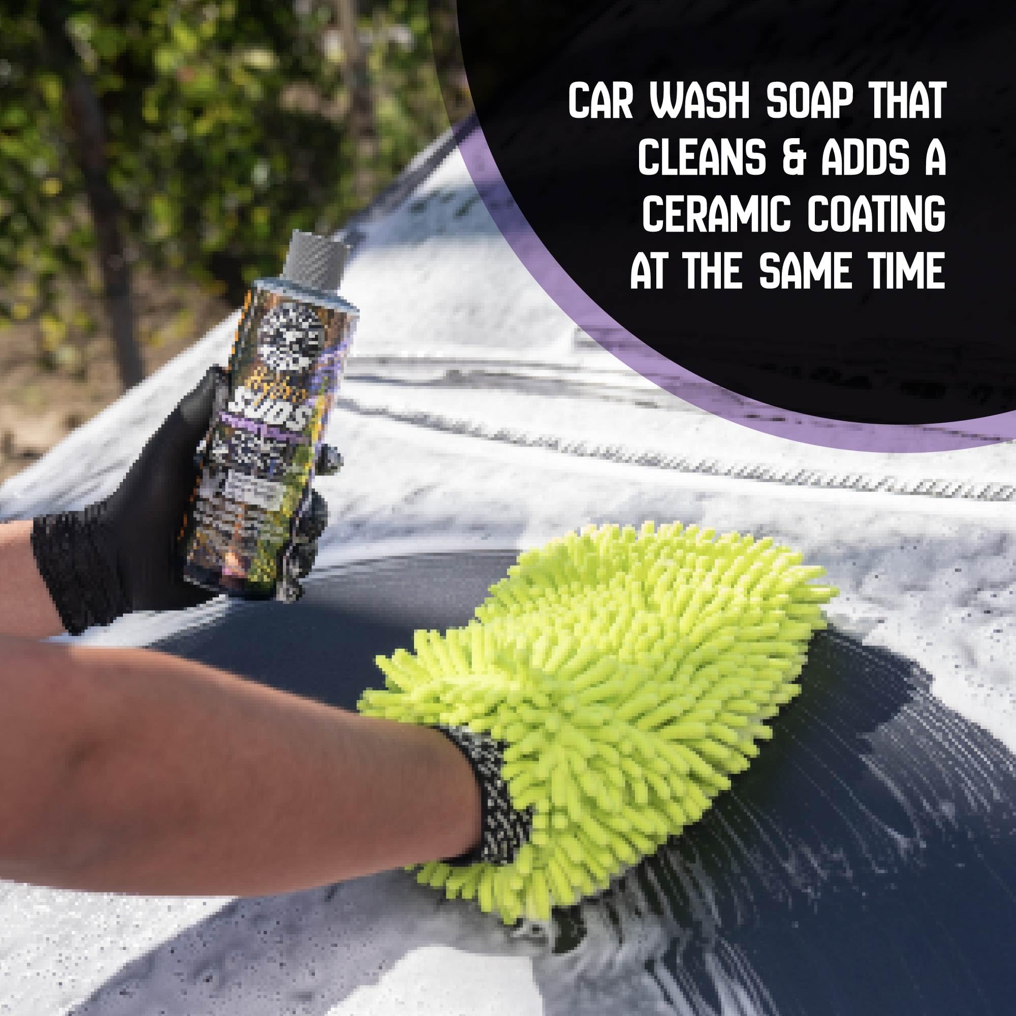 Chemical Guys HydroSuds glossy bead closeup highlights hydrophobic finish.