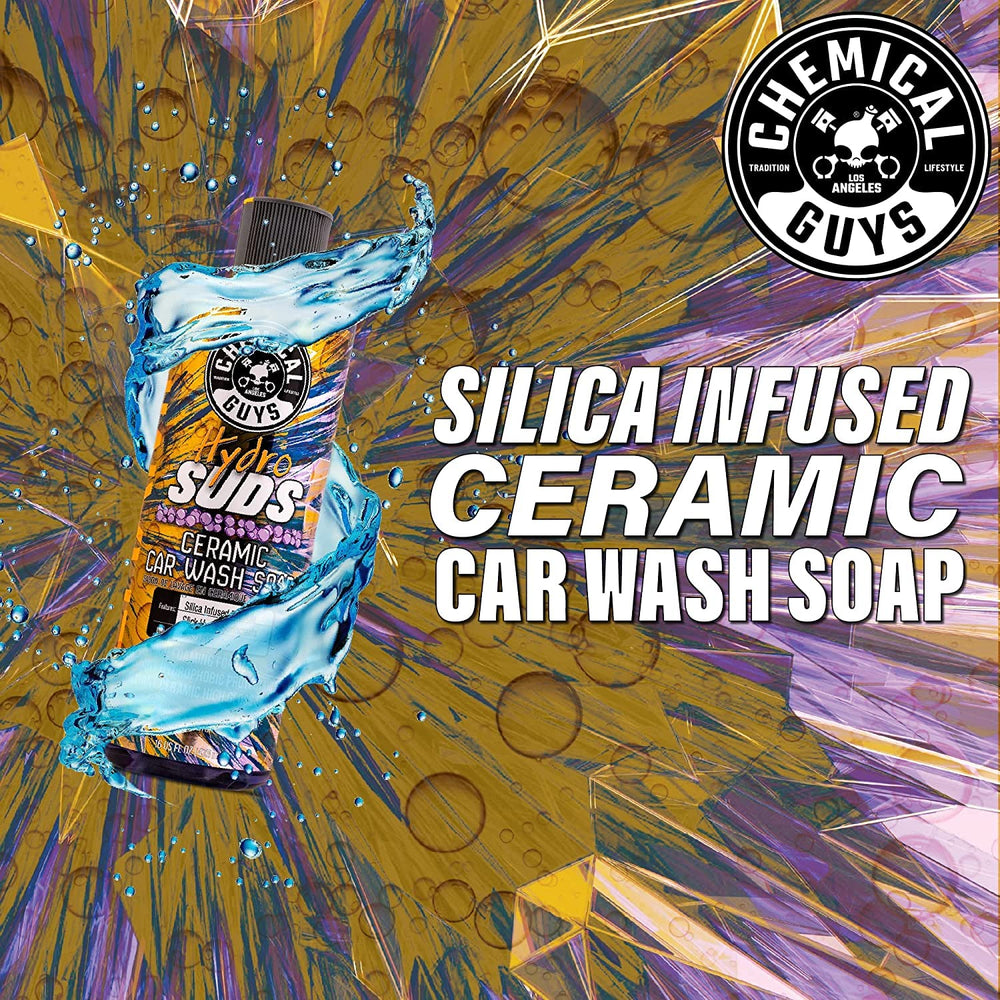 Chemical Guys HydroSuds coated wheels and chrome with gentle cleansing.