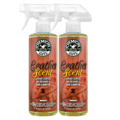 Chemical Guys Leather Scent bottle pour for a fresh leather aroma