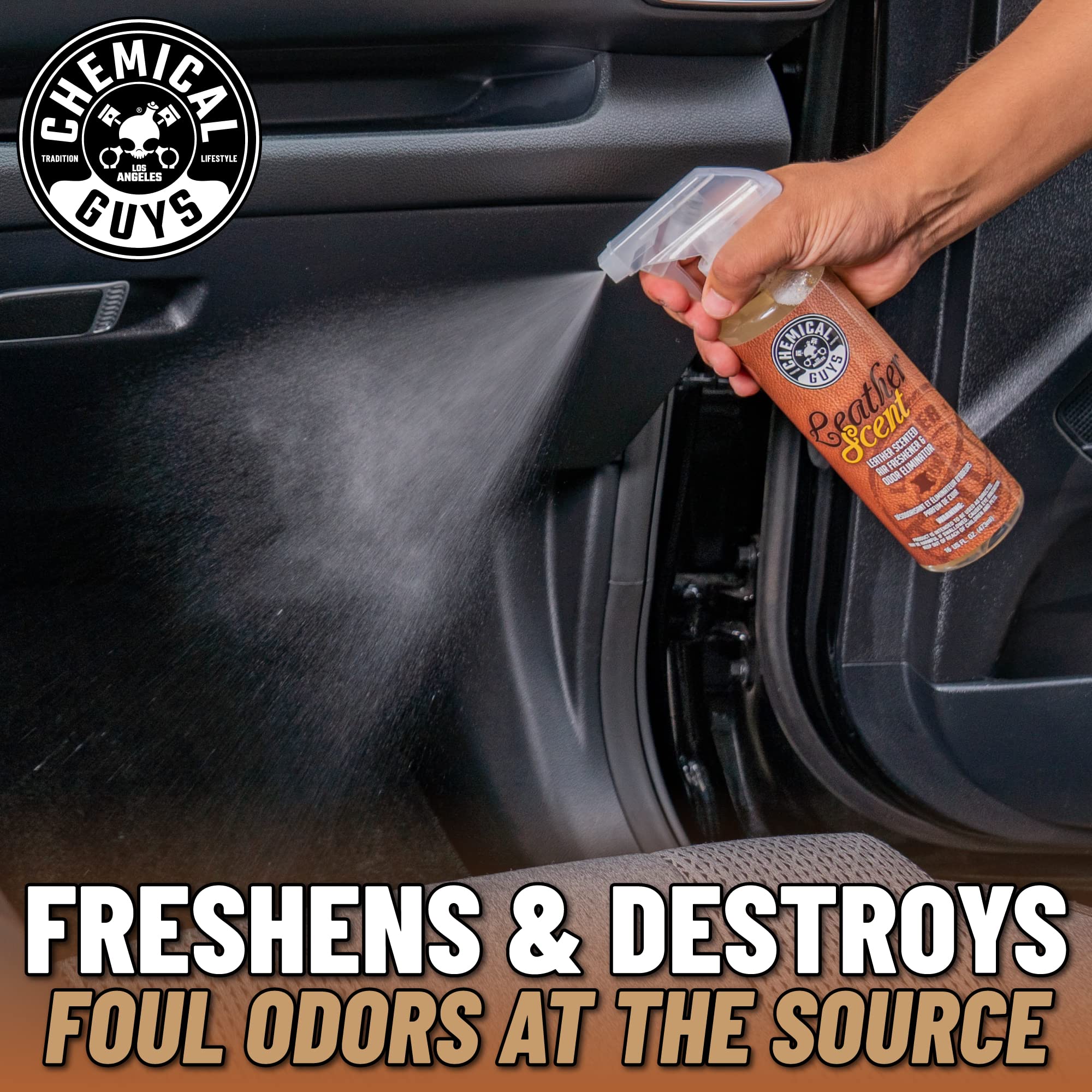 Chemical Guys Leather Scent car interior aroma enhances cabin