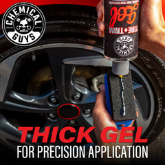 Chemical Guys Tire And Trim Gel on bumpers restores color and guards against cracking
